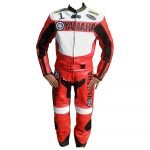 Motorcycle Yamaha Red Race Men leather 2-PC Suit